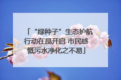 “绿种子”生态护航行动在昆开启 市民感慨污水净化之不易