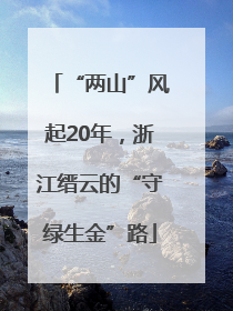 “两山”风起20年，浙江缙云的“守绿生金”路