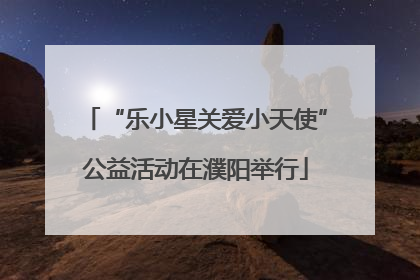 “乐小星关爱小天使”公益活动在濮阳举行