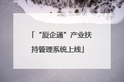 “厦企通”产业扶持管理系统上线