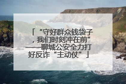 “守好群众钱袋子，我们时刻冲在前”——聊城公安全力打好反诈“主动仗”
