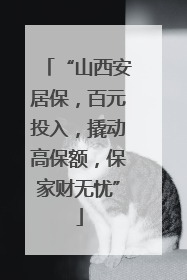 “山西安居保，百元投入，撬动高保额，保家财无忧”