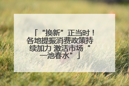 “换新”正当时！各地提振消费政策持续加力 激活市场“一池春水”