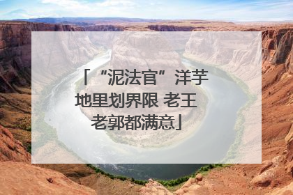 “泥法官”洋芋地里划界限 老王老郭都满意