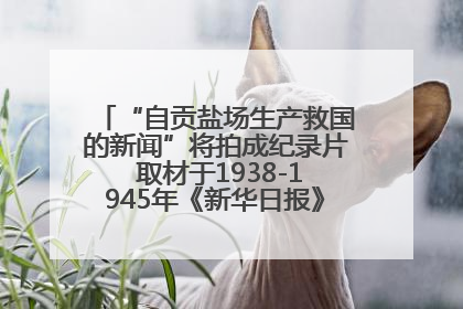 “自贡盐场生产救国的新闻”将拍成纪录片 取材于1938-1945年《新华日报》的连续报道