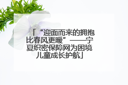 “迎面而来的拥抱比春风更暖”——宁夏织密保障网为困境儿童成长护航