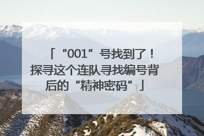 “001”号找到了！探寻这个连队寻找编号背后的“精神密码”