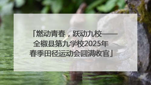 燃动青春，跃动九校——全椒县第九学校2025年春季田径运动会圆满收官