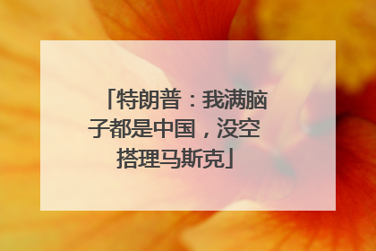 特朗普：我满脑子都是中国，没空搭理马斯克