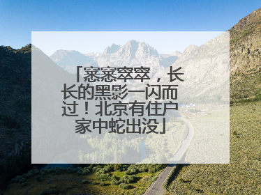 窸窸窣窣，长长的黑影一闪而过！北京有住户家中蛇出没