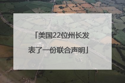 美国22位州长发表了一份联合声明