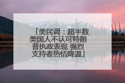 美民调：超半数美国人不认可特朗普执政表现 强烈支持者热情降温