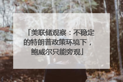 美联储观察：不稳定的特朗普政策环境下，鲍威尔只能旁观