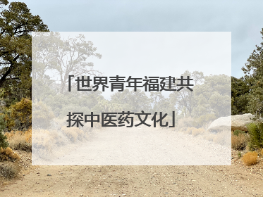 世界青年福建共探中医药文化