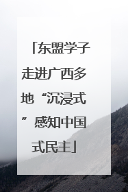 东盟学子走进广西多地“沉浸式”感知中国式民主