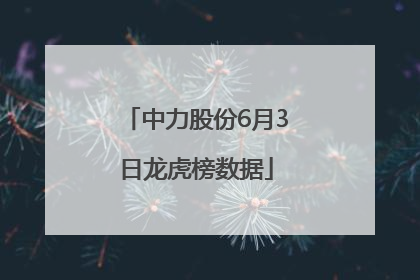 中力股份6月3日龙虎榜数据