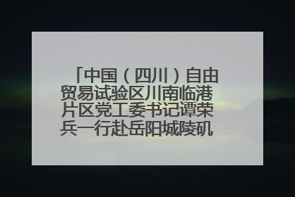 中国（四川）自由贸易试验区川南临港片区党工委书记谭荣兵一行赴岳阳城陵矶综保区考察