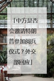 中方是否会邀请特朗普参加阅兵仪式？外交部回应