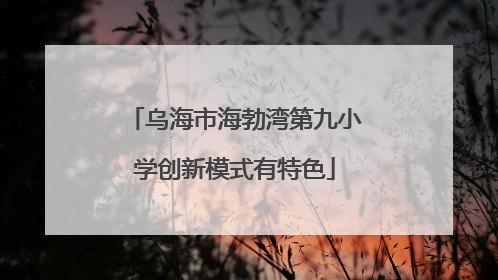乌海市海勃湾第九小学创新模式有特色