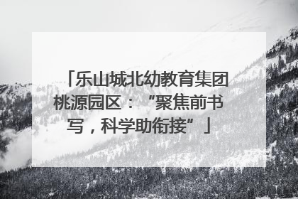 乐山城北幼教育集团桃源园区：“聚焦前书写，科学助衔接”