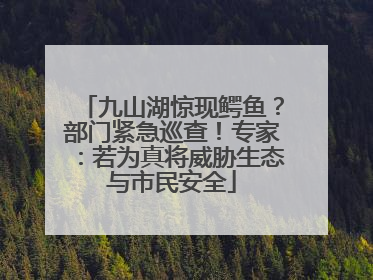 九山湖惊现鳄鱼？部门紧急巡查！专家：若为真将威胁生态与市民安全