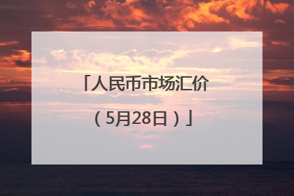 人民币市场汇价（5月28日）