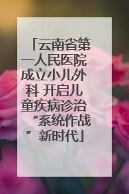 云南省第一人民医院成立小儿外科 开启儿童疾病诊治“系统作战”新时代