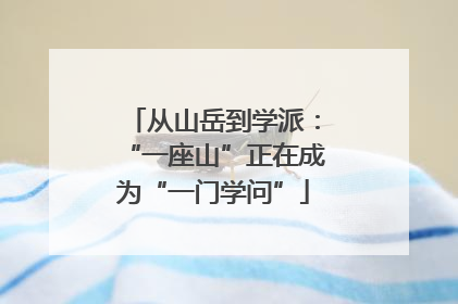 从山岳到学派：“一座山”正在成为“一门学问”