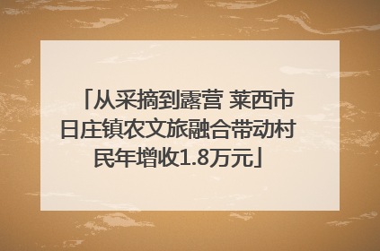 从采摘到露营 莱西市日庄镇农文旅融合带动村民年增收1.8万元
