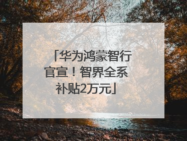 华为鸿蒙智行官宣！智界全系补贴2万元