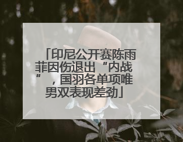 印尼公开赛陈雨菲因伤退出“内战”，国羽各单项唯男双表现差劲