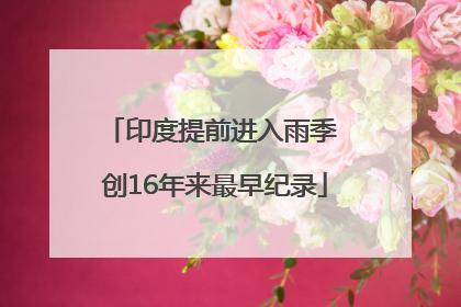 印度提前进入雨季 创16年来最早纪录