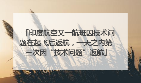 印度航空又一航班因技术问题在起飞后返航，一天之内第三次因“技术问题”返航