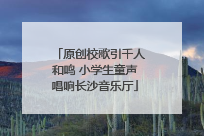 原创校歌引千人和鸣 小学生童声唱响长沙音乐厅
