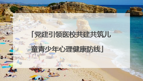党建引领医校共建共筑儿童青少年心理健康防线
