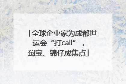 全球企业家为成都世运会“打call”，蜀宝、锦仔成焦点
