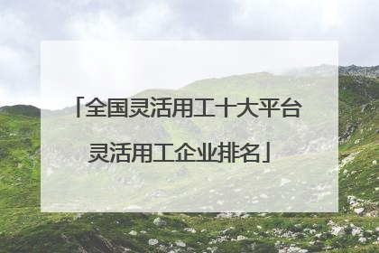 全国灵活用工十大平台 灵活用工企业排名