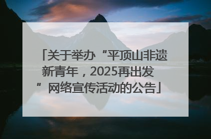 关于举办“平顶山非遗新青年，2025再出发”网络宣传活动的公告