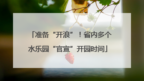 准备“开浪”！省内多个水乐园“官宣”开园时间