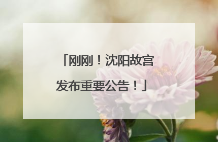 刚刚！沈阳故宫发布重要公告！