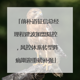 前朴道征信总经理程建波加盟陆控，风控体系转型阵痛期迎重磅补强