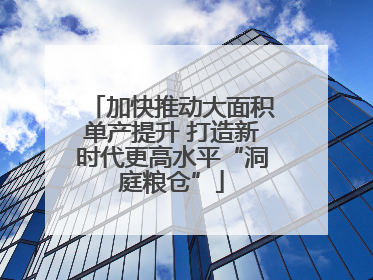 加快推动大面积单产提升 打造新时代更高水平“洞庭粮仓”