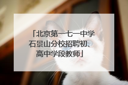 北京第一七一中学石景山分校招聘初、高中学段教师
