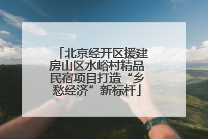 北京经开区援建房山区水峪村精品民宿项目打造“乡愁经济”新标杆