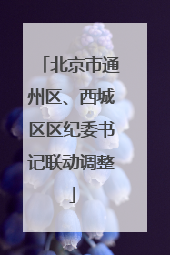 北京市通州区、西城区区纪委书记联动调整