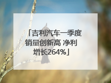 吉利汽车一季度销量创新高 净利增长264%