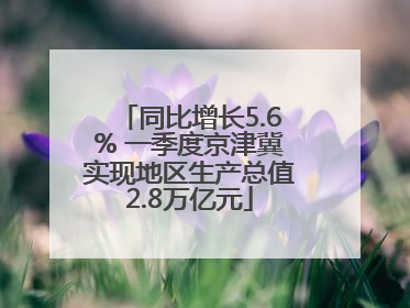 同比增长5.6% 一季度京津冀实现地区生产总值2.8万亿元
