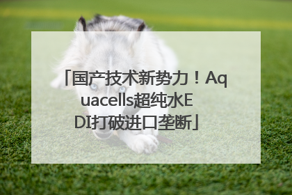 国产技术新势力！Aquacells超纯水EDI打破进口垄断
