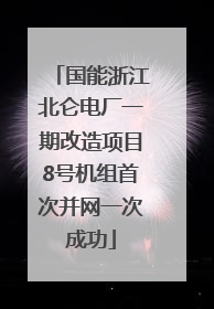 国能浙江北仑电厂一期改造项目8号机组首次并网一次成功