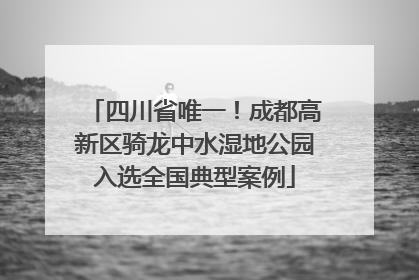 四川省唯一！成都高新区骑龙中水湿地公园入选全国典型案例